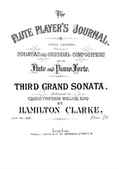 Grand sonata No.3 in B flat major for flute and piano